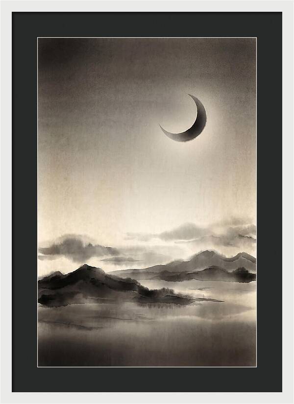 Crescent Moon In Twilight Sky