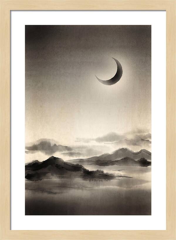 Crescent Moon In Twilight Sky