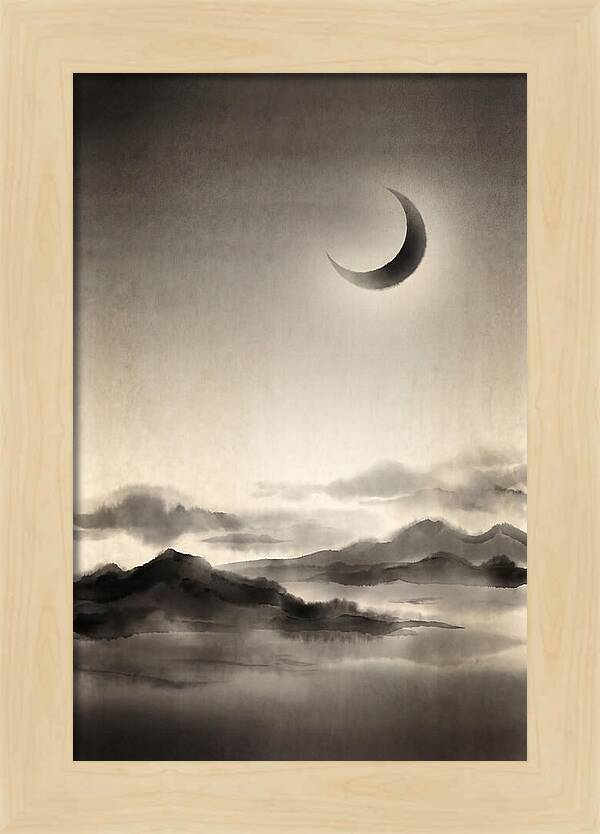 Crescent Moon In Twilight Sky