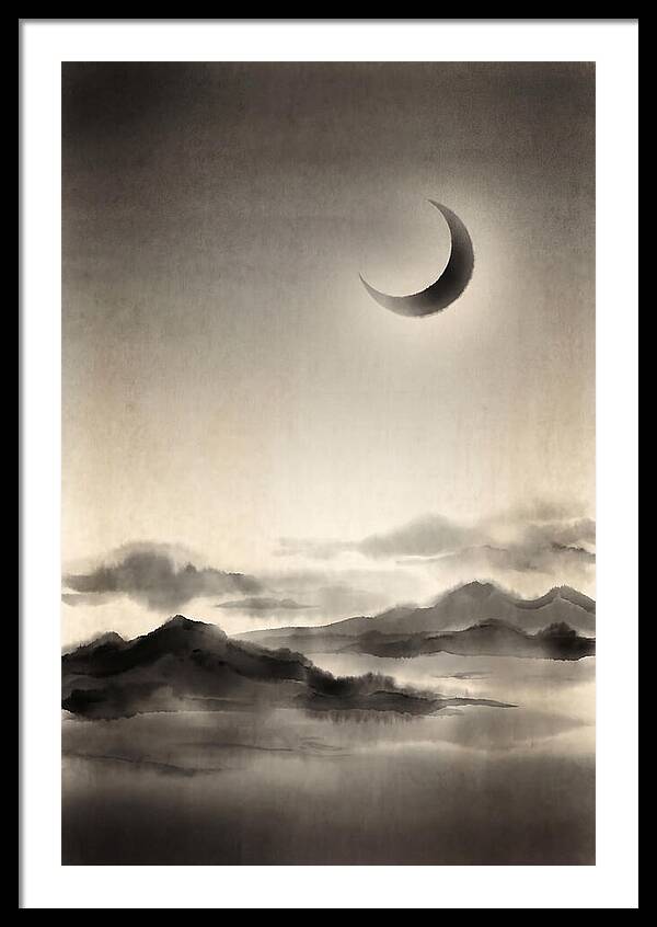 Crescent Moon In Twilight Sky