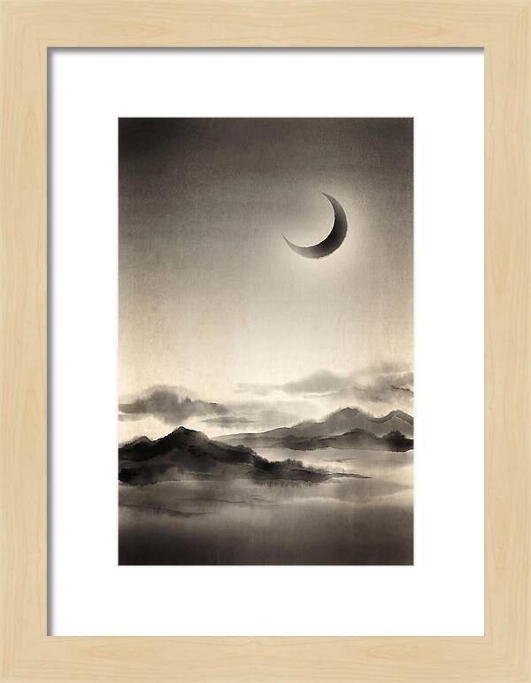 Crescent Moon In Twilight Sky