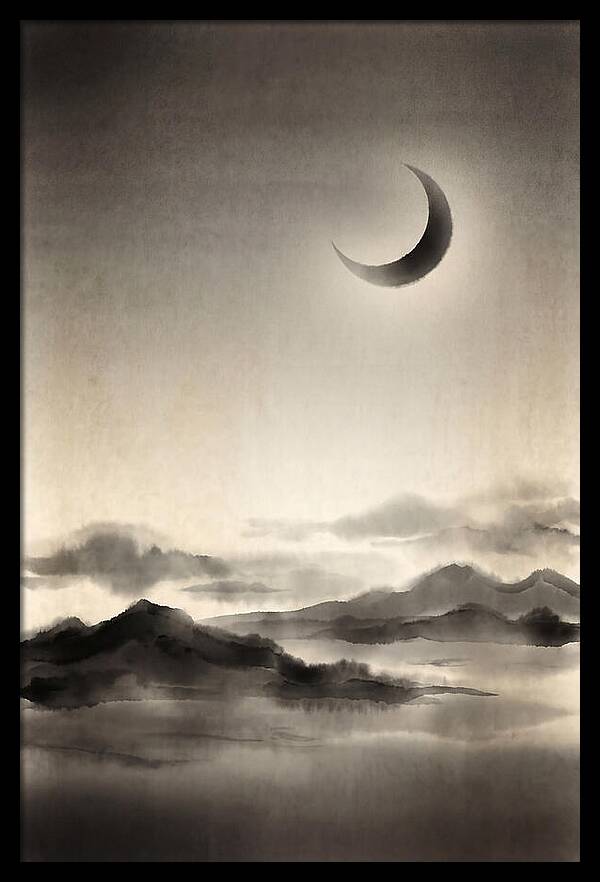 Crescent Moon In Twilight Sky
