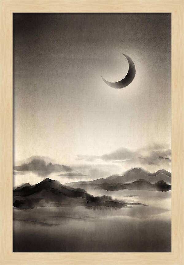 Crescent Moon In Twilight Sky