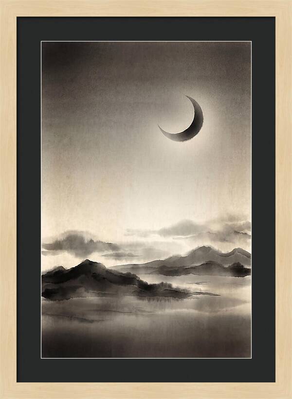 Crescent Moon In Twilight Sky