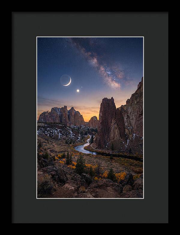 Crescent Moon Over Majestic Peaks