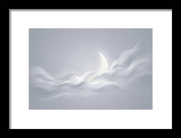 Crescent Moon Through Wispy Clouds