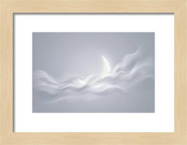 Crescent Moon Through Wispy Clouds