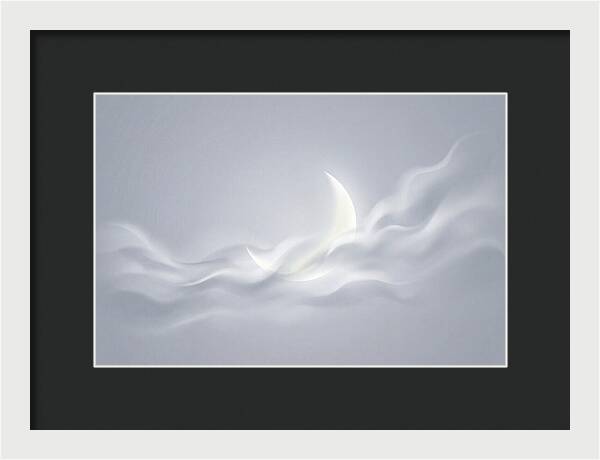 Crescent Moon Through Wispy Clouds