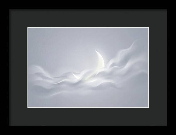 Crescent Moon Through Wispy Clouds