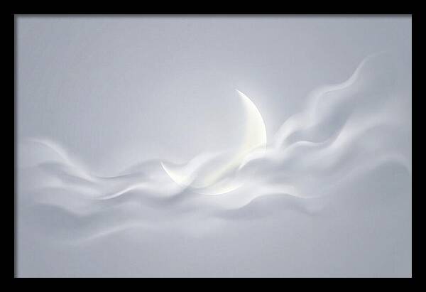 Crescent Moon Through Wispy Clouds