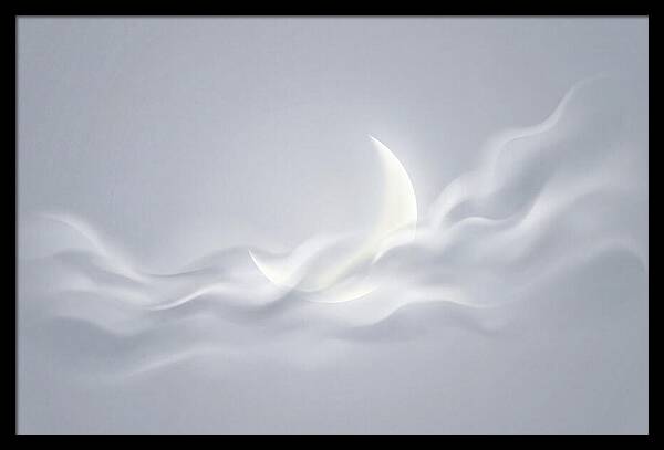 Crescent Moon Through Wispy Clouds