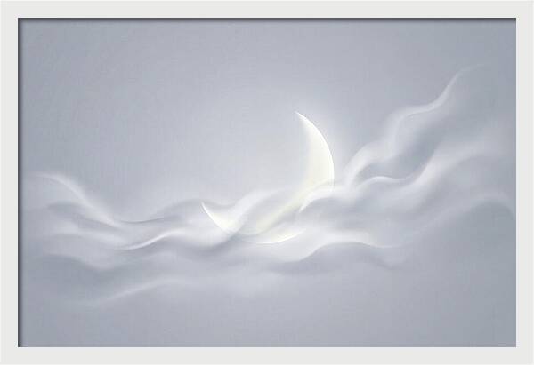 Crescent Moon Through Wispy Clouds