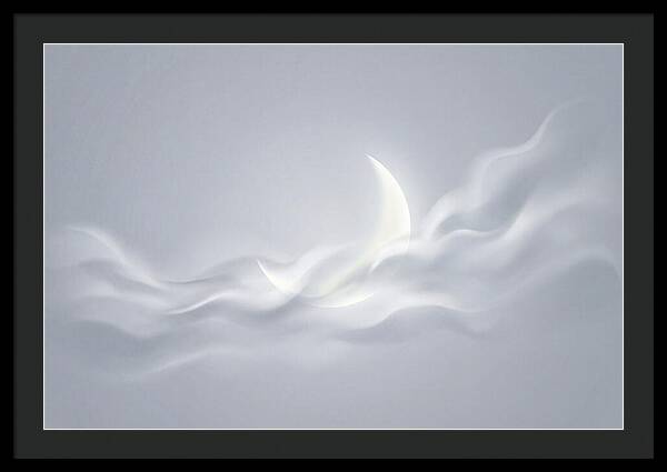 Crescent Moon Through Wispy Clouds