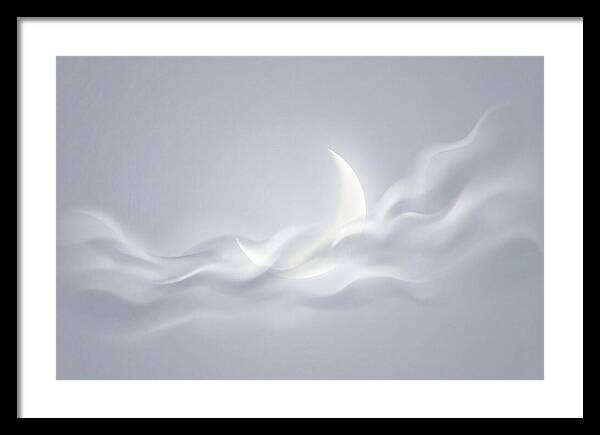 Crescent Moon Through Wispy Clouds