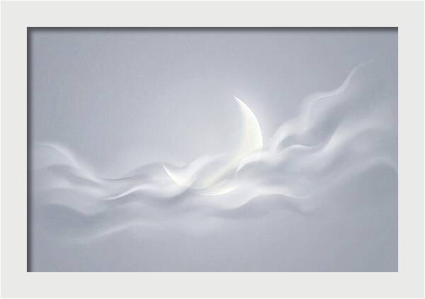 Crescent Moon Through Wispy Clouds