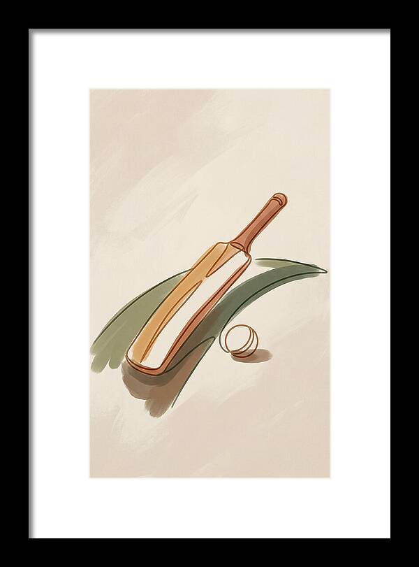 Cricket Bat And Ball On Green Grass