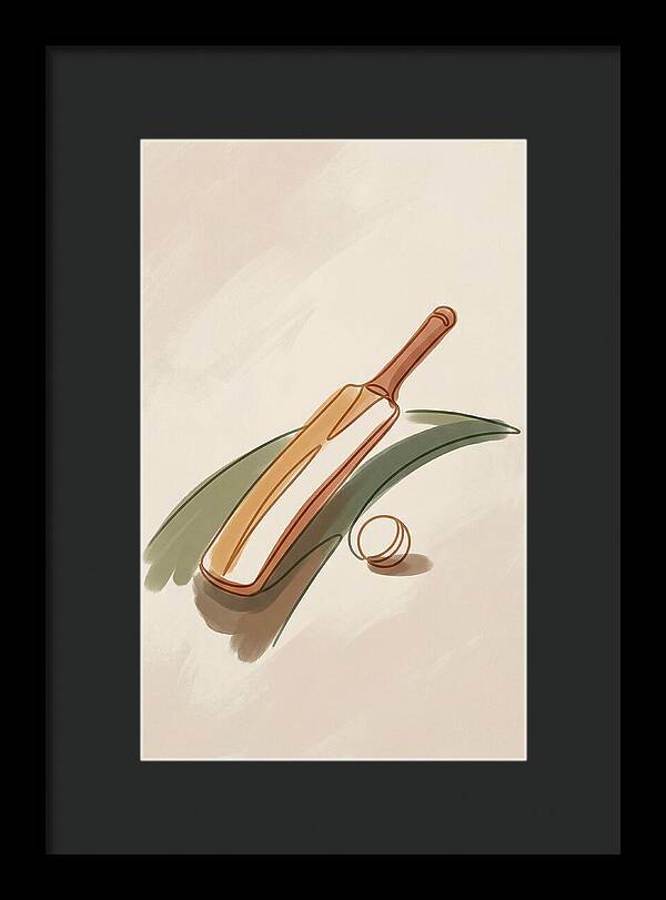 Cricket Bat And Ball On Green Grass