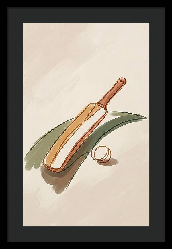 Cricket Bat And Ball On Green Grass
