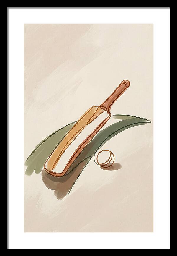 Cricket Bat And Ball On Green Grass