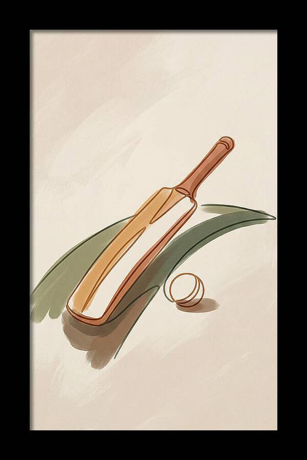 Cricket Bat And Ball On Green Grass