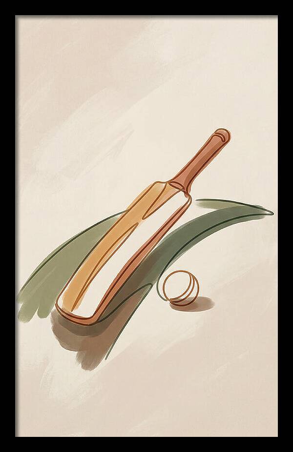 Cricket Bat And Ball On Green Grass
