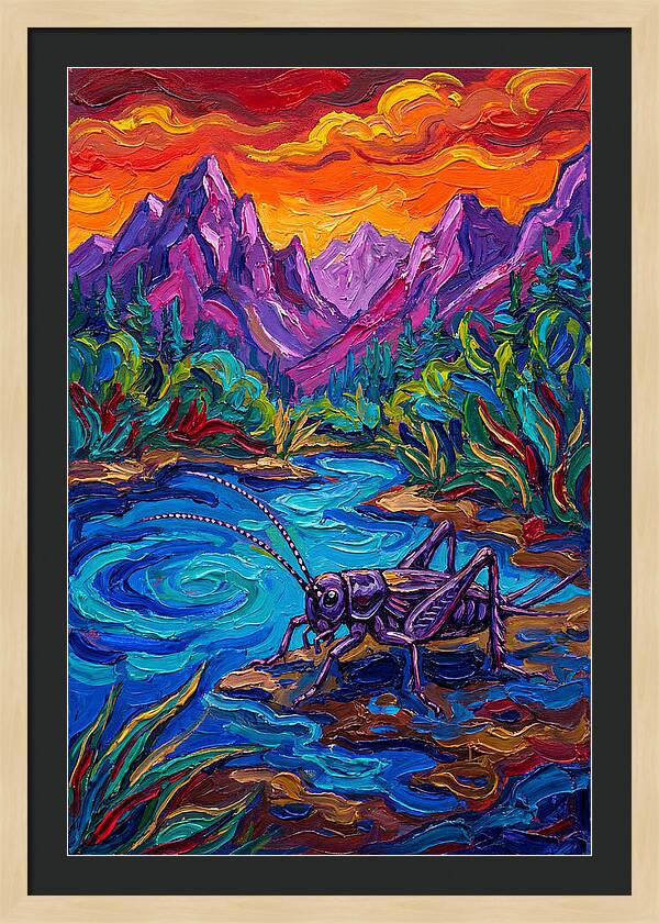 Cricket In Vibrant Landscape