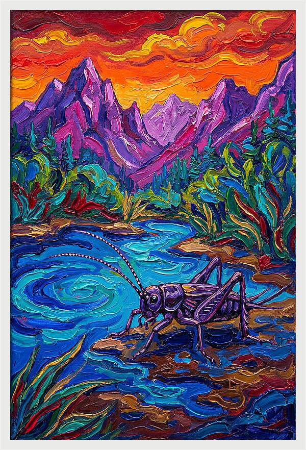 Cricket In Vibrant Landscape