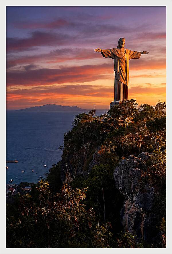 Cristo Rei At Sunset