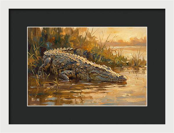Crocodile At Dusk