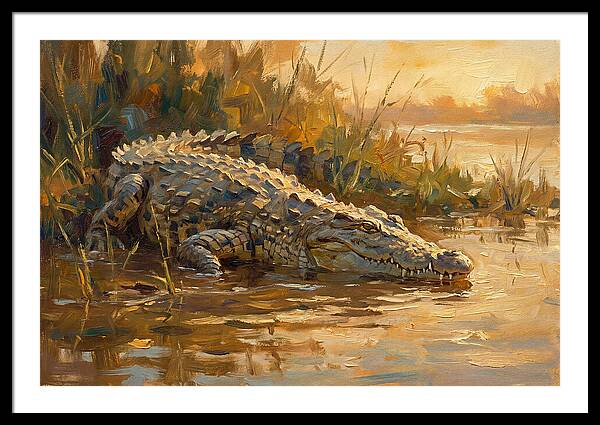 Crocodile At Dusk