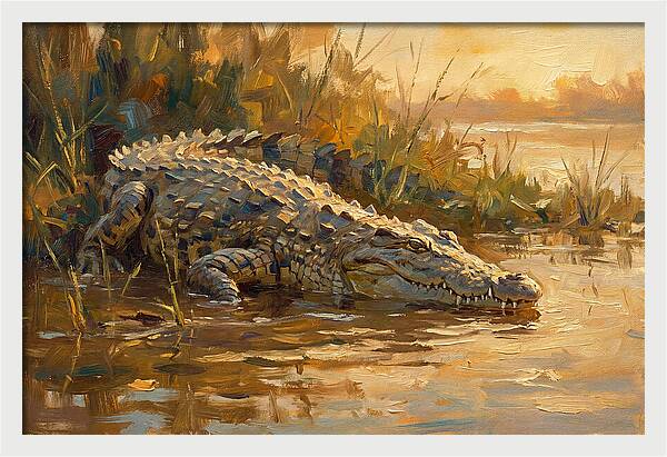 Crocodile At Dusk