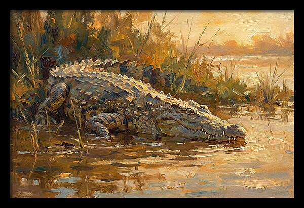 Crocodile At Dusk