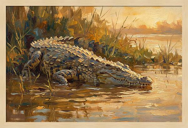 Crocodile At Dusk