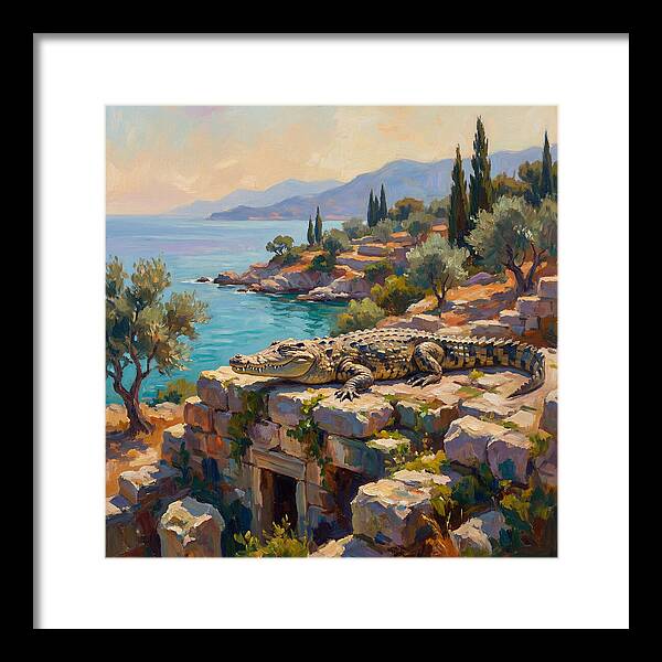 Crocodile By The Mediterranean Sea