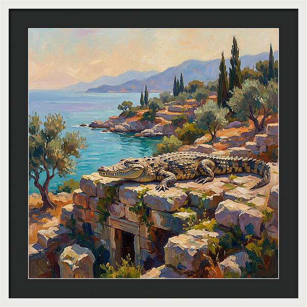 Crocodile By The Mediterranean Sea