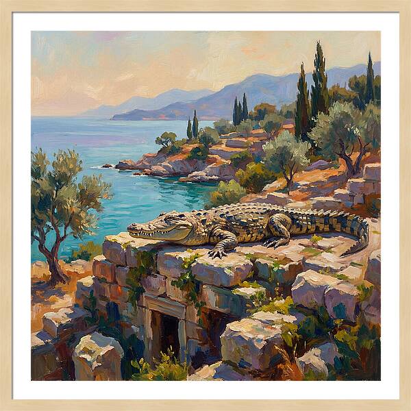 Crocodile By The Mediterranean Sea