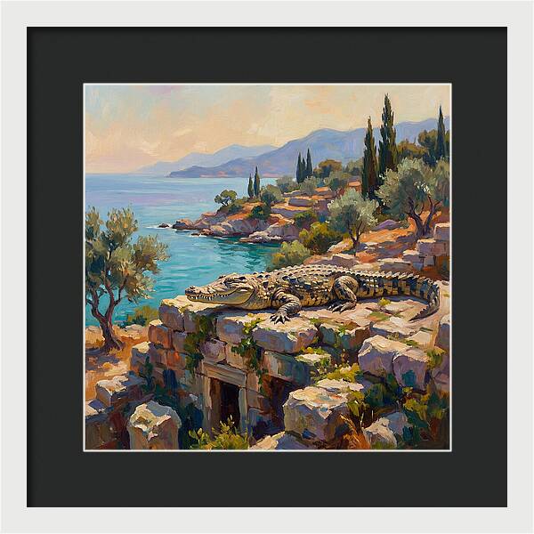 Crocodile By The Mediterranean Sea