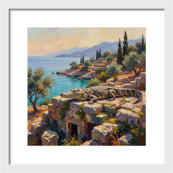 Crocodile By The Mediterranean Sea