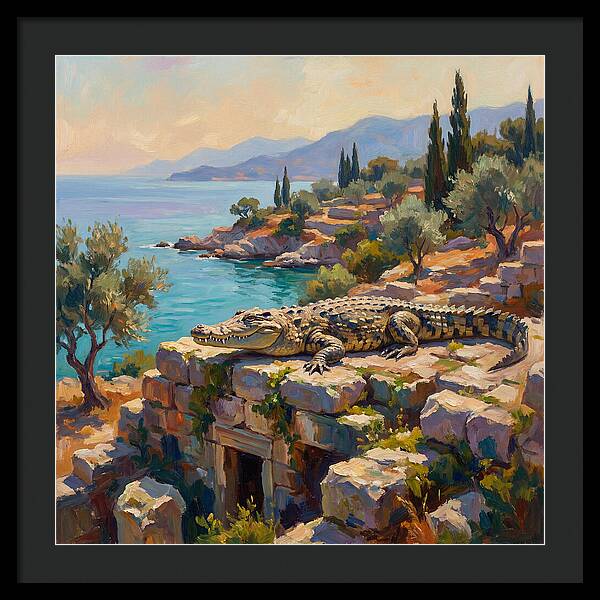 Crocodile By The Mediterranean Sea