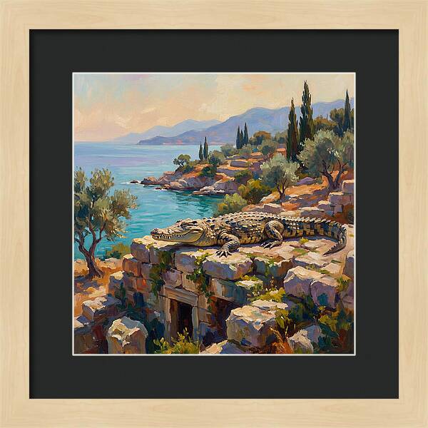 Crocodile By The Mediterranean Sea