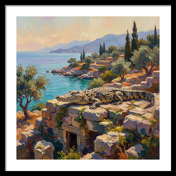Crocodile By The Mediterranean Sea