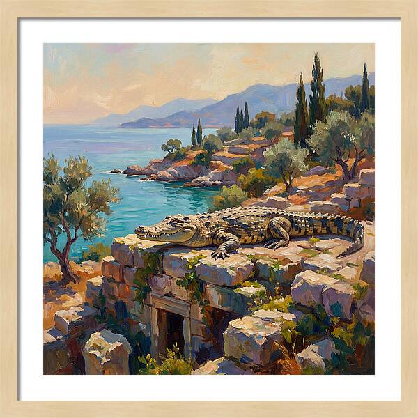 Crocodile By The Mediterranean Sea