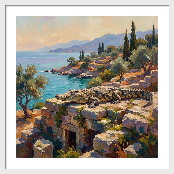 Crocodile By The Mediterranean Sea