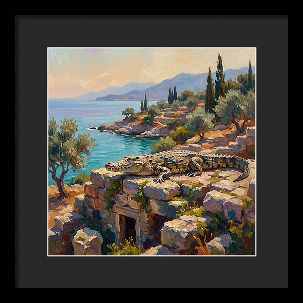 Crocodile By The Mediterranean Sea