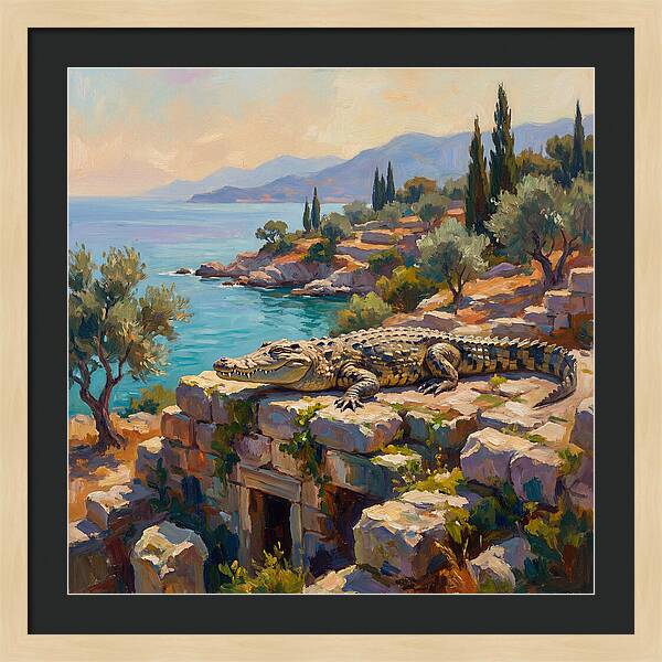 Crocodile By The Mediterranean Sea