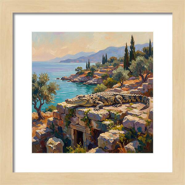Crocodile By The Mediterranean Sea
