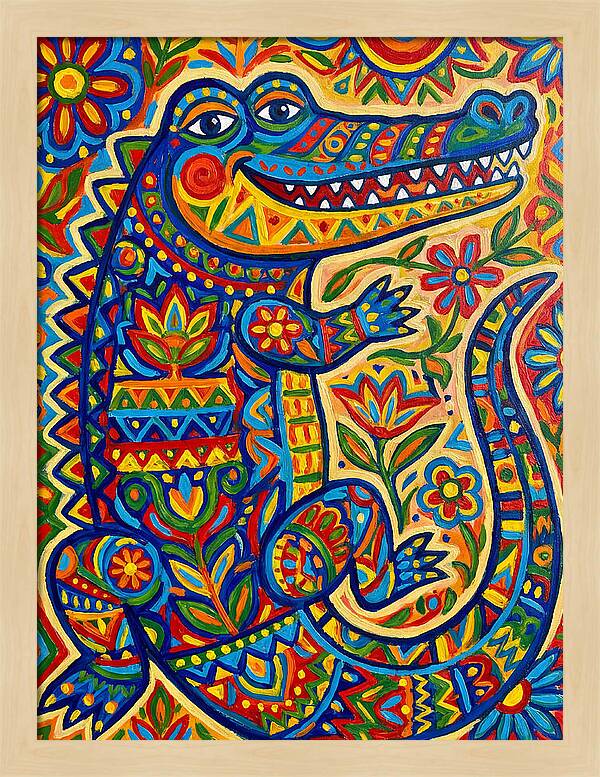 Crocodile Folk Art