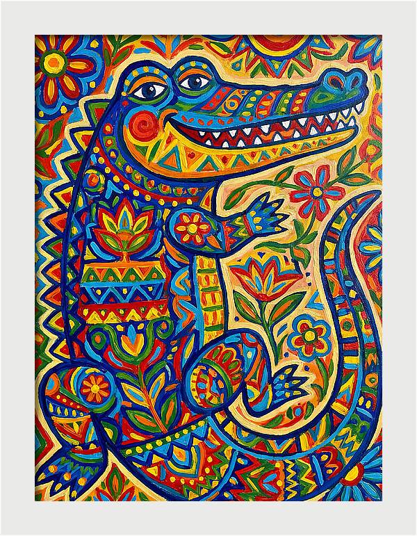 Crocodile Folk Art