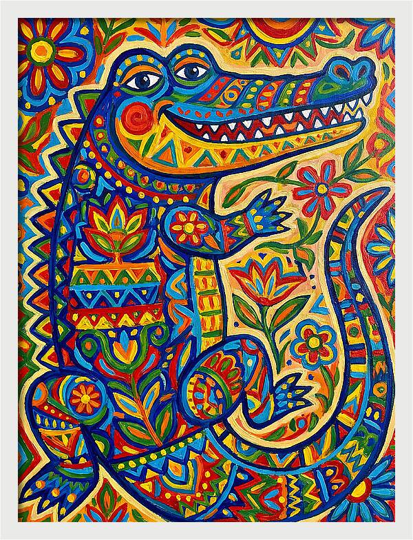 Crocodile Folk Art