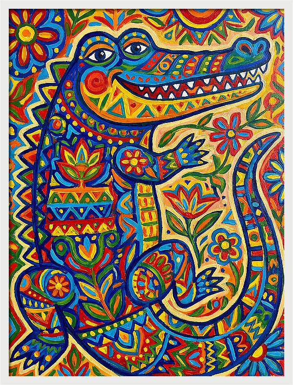 Crocodile Folk Art